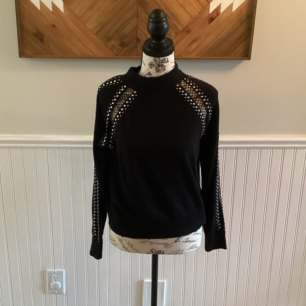 Topshop Black Cut-Out Detail Sweatshirt